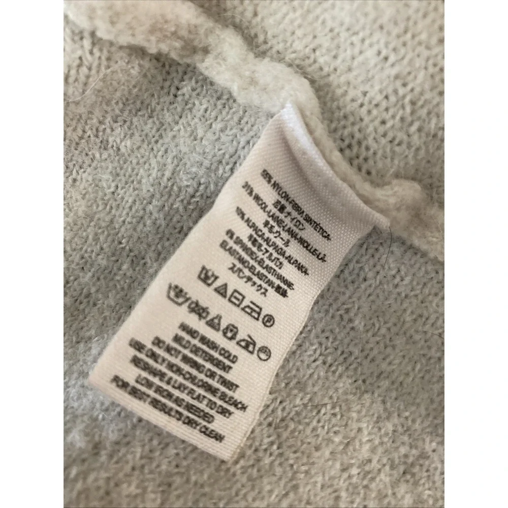 Free People Cascade Cream Soft Knit Mock Neck Sweater Cardigan Small